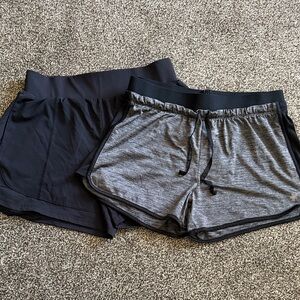 2-Pair Tek Gear Black and Gray Athletic Shorts